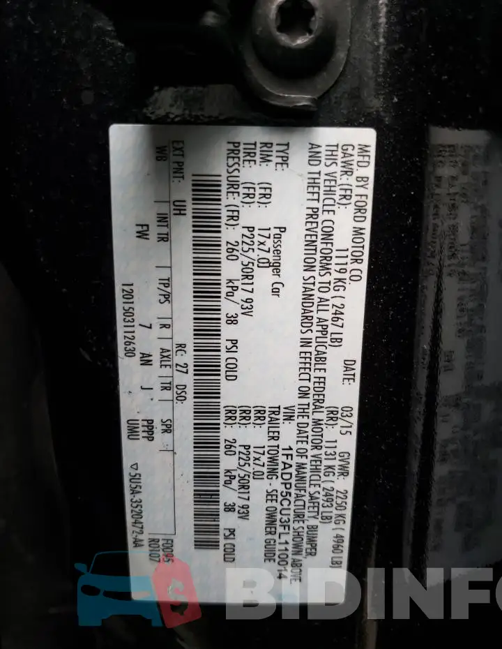 1FADP5CU3FL110014 Photo# 12