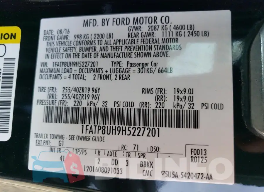 1FATP8UH9H5227201 Photo# 12