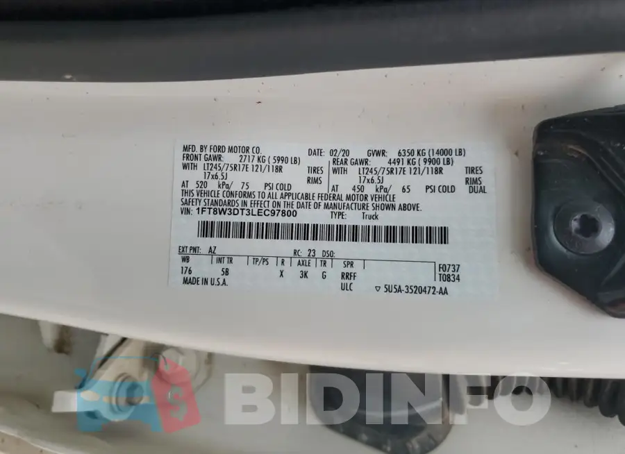 1FT8W3DT3LEC97800 Photo# 14