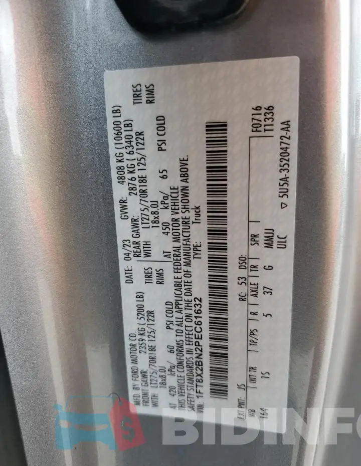 1FT8X2BN2PEC61632 Photo# 12