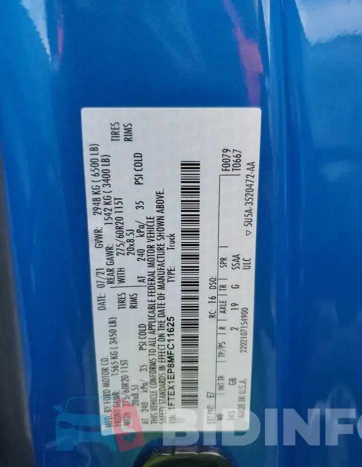 1FTEX1EP8MFC11625 Photo# 12