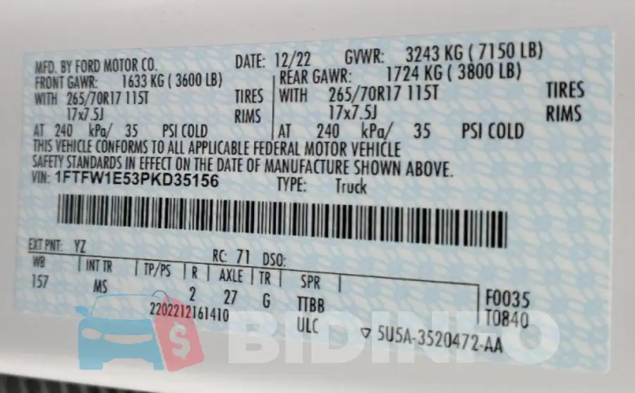 1FTFW1E53PKD35156 Photo# 12