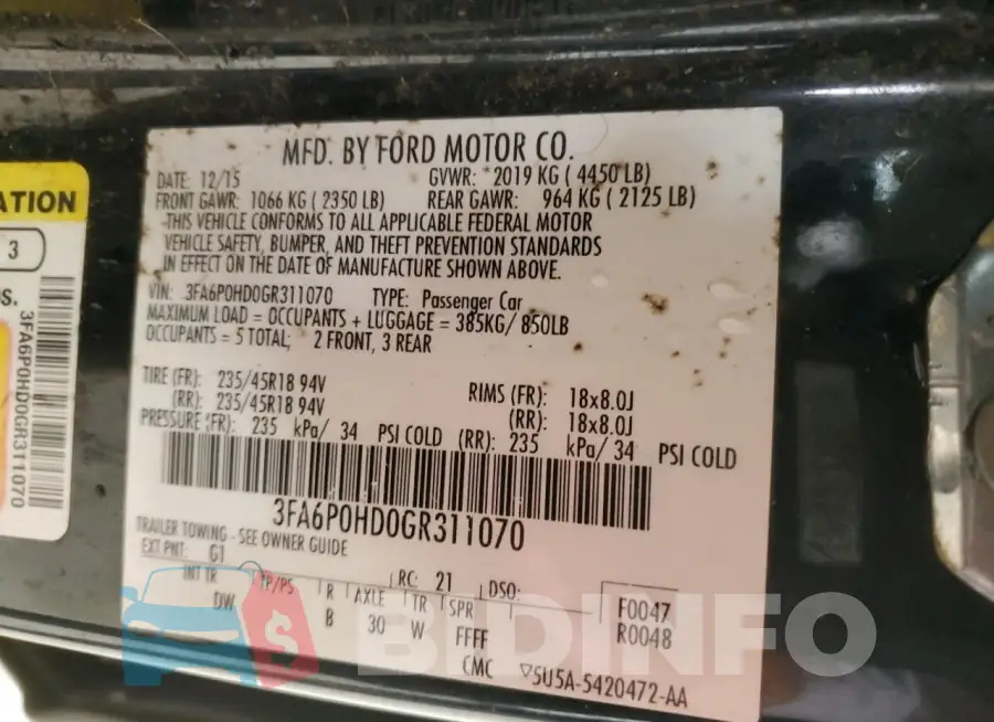 3FA6P0HD0GR311070 Photo# 12