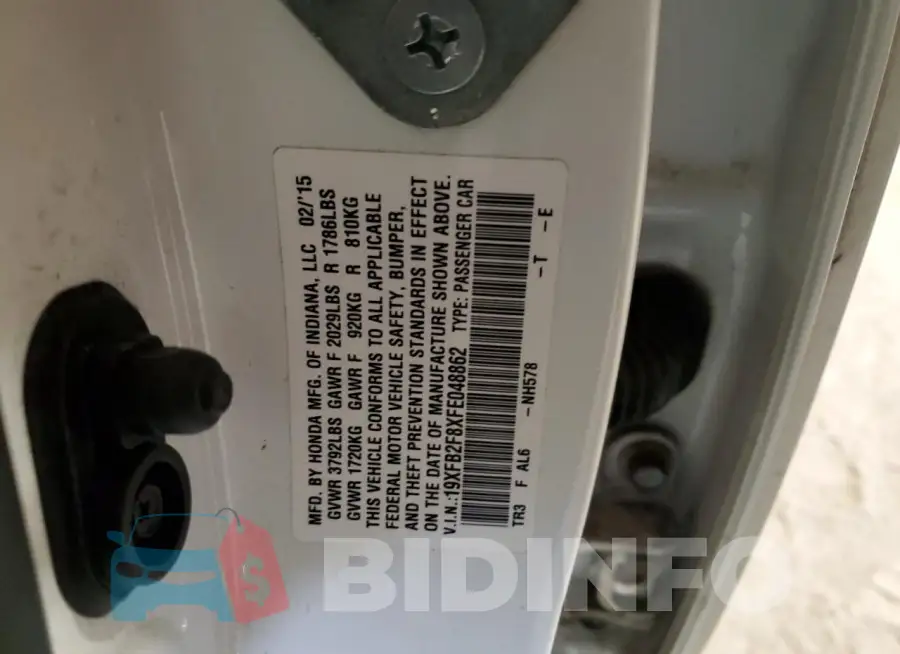 19XFB2F8XFE048862 Photo# 12