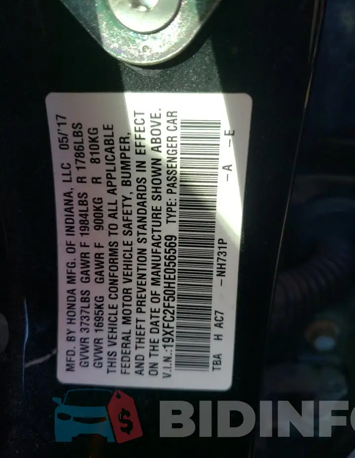 19XFC2F50HE056569 Photo# 12