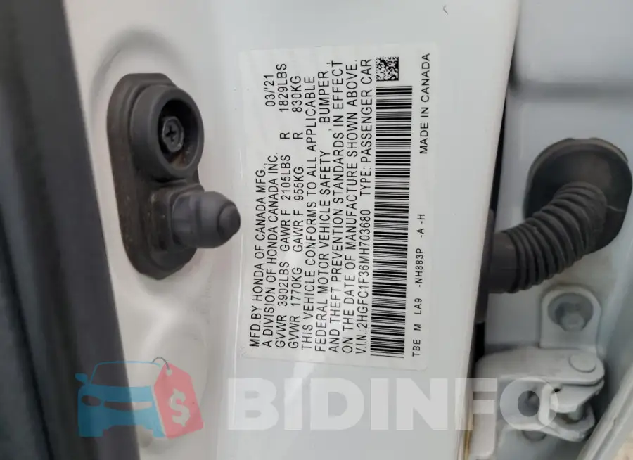 2HGFC1F36MH703680 Photo# 12