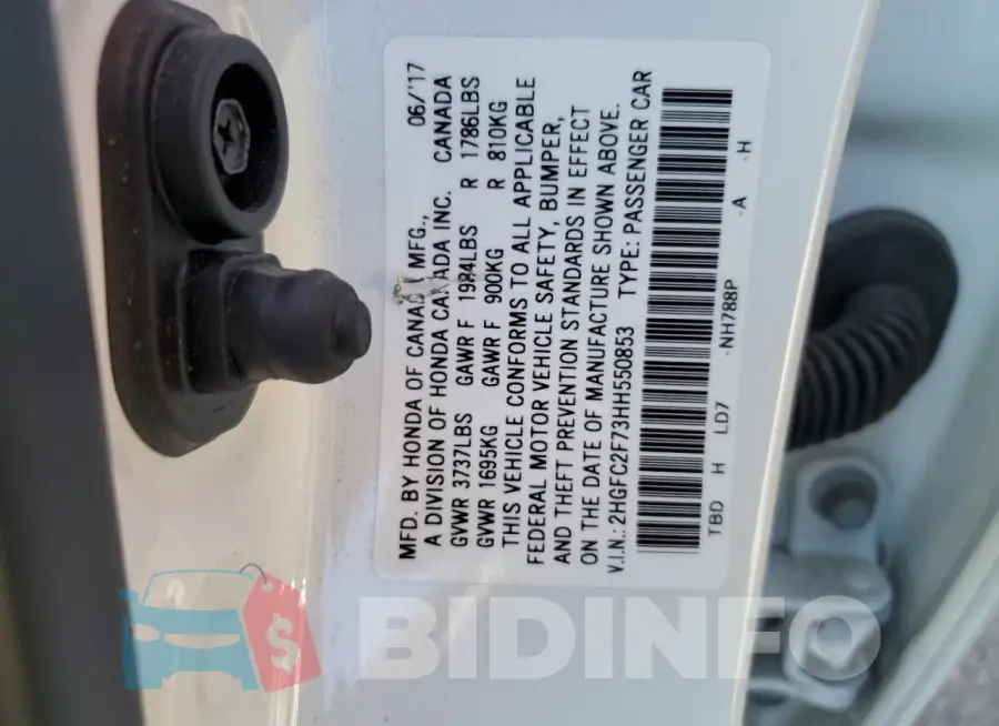 2HGFC2F73HH550853 Photo# 12