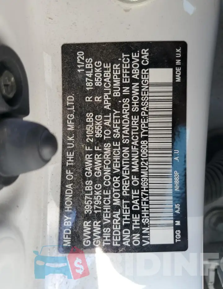 SHHFK7H69MU210608 Photo# 12