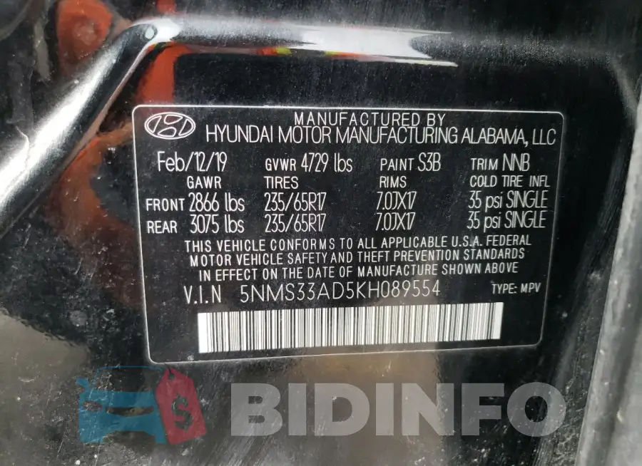 5NMS33AD5KH089554 Photo# 12
