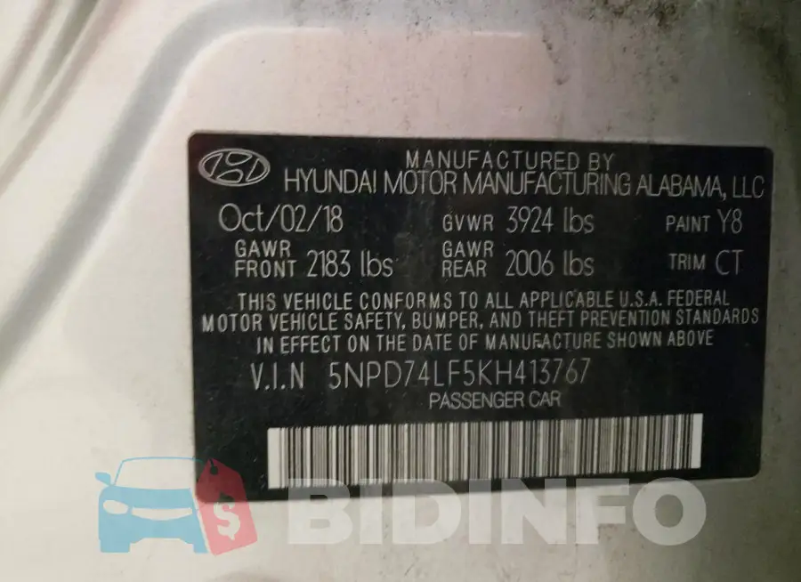5NPD74LF5KH413767 Photo# 13