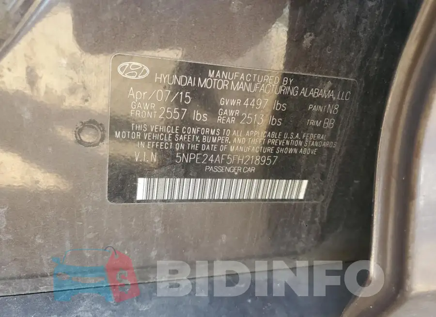 5NPE24AF5FH218957 Photo# 12