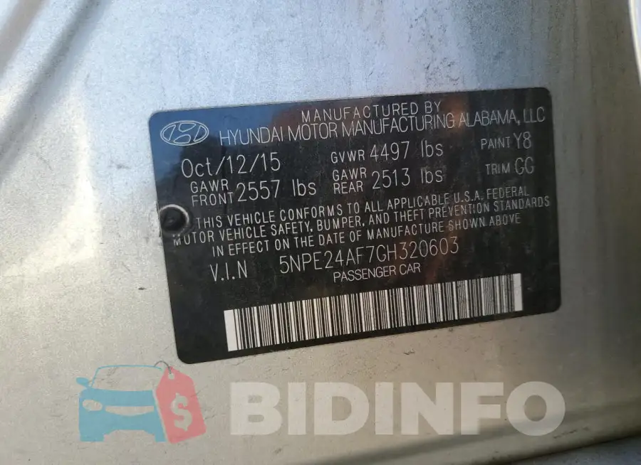 5NPE24AF7GH320603 Photo# 12