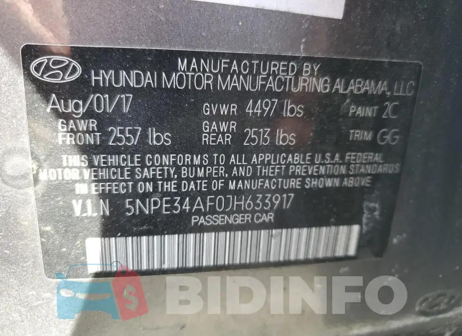 5NPE34AF0JH633917 Photo# 13