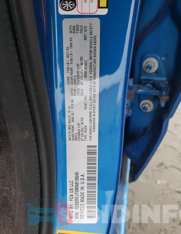 1C6SRFJT0MN818645 Photo# 13