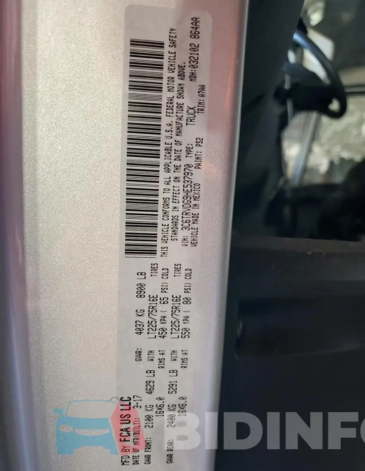 3C6TRVDG9HE537970 Photo# 13