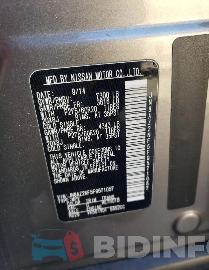 JN8AZ2NF5F9571057 Photo# 13