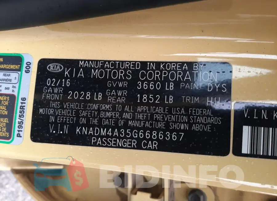 KNADM4A35G6686367 Photo# 12