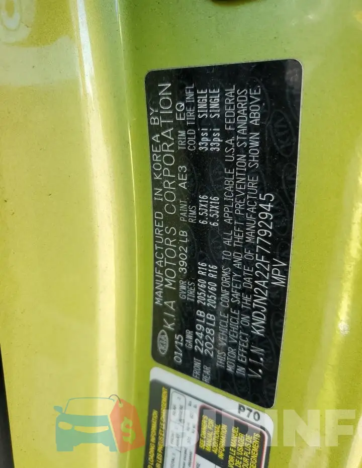 KNDJN2A22F7792945 Photo# 13