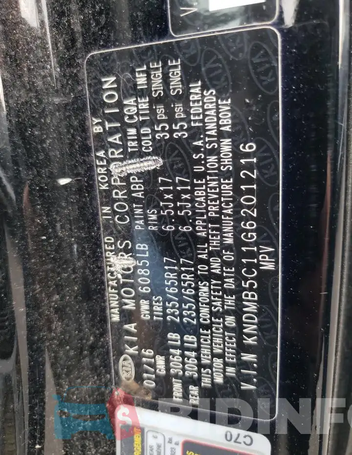 KNDMB5C11G6201216 Photo# 13