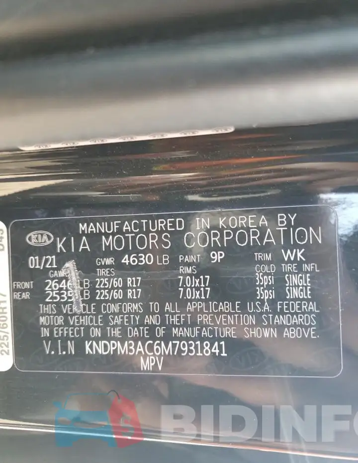 KNDPM3AC6M7931841 Photo# 12