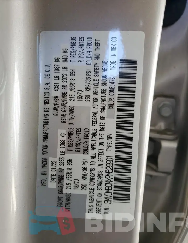 3MVDMBCMXPM529901 Photo# 13