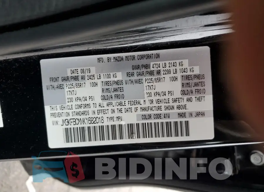 JM3KFBCMXK1682018 Photo# 13