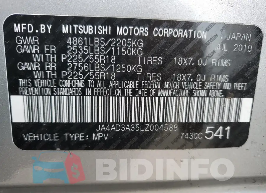 JA4AD3A35LZ004588 Photo# 13