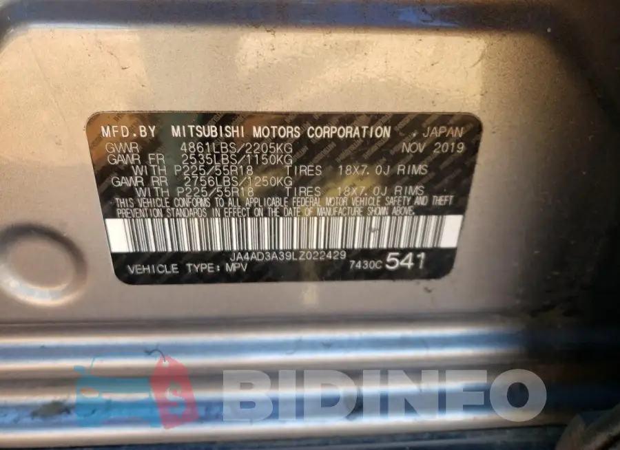 JA4AD3A39LZ022429 Photo# 13