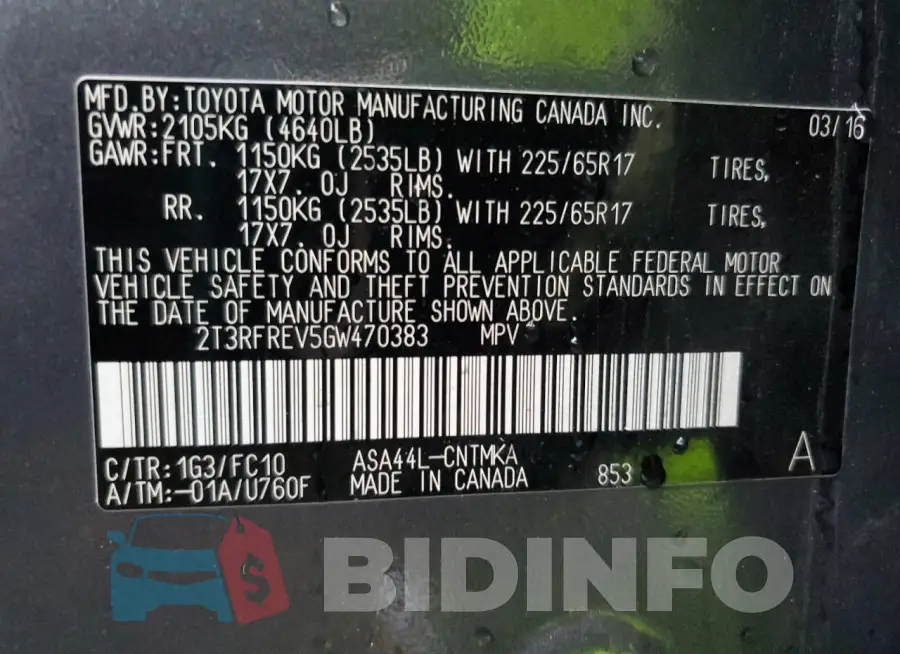 2T3RFREV5GW470383 Photo# 13