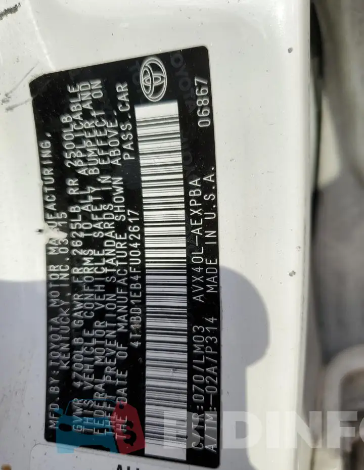 4T1BD1EB4FU042617 Photo# 12