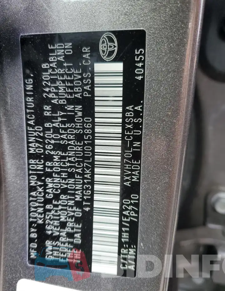 4T1G31AK7LU015860 Photo# 12