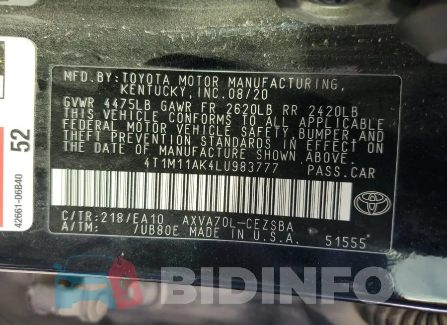 4T1M11AK4LU983777 Photo# 13