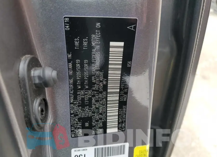 5TDXZ3DC6JS941896 Photo# 14