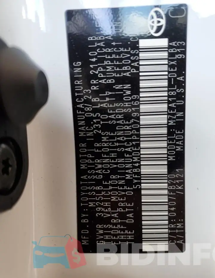 5YFB4MDE1PP079169 Photo# 12