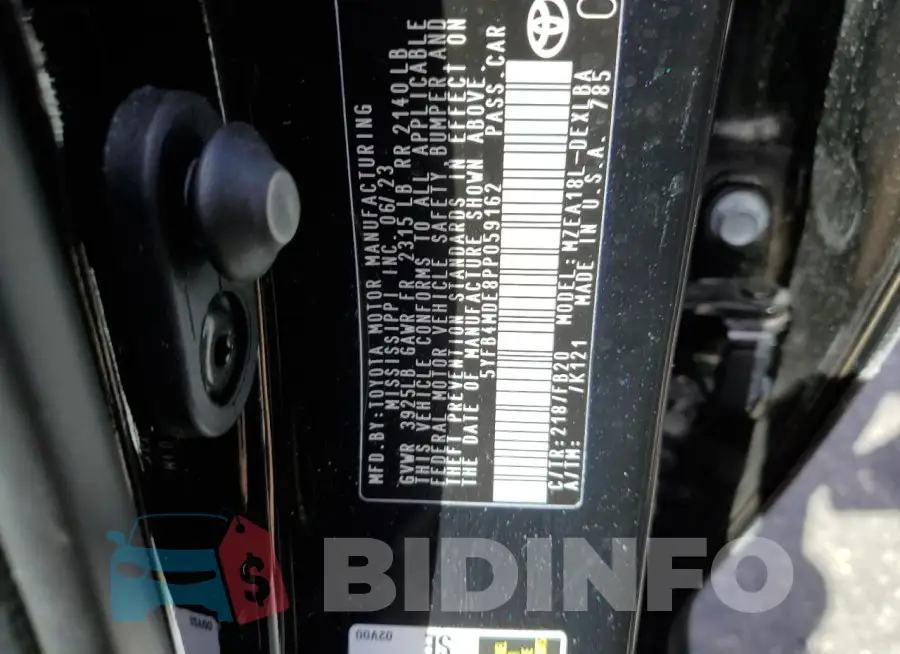 5YFB4MDE8PP059162 Photo# 12