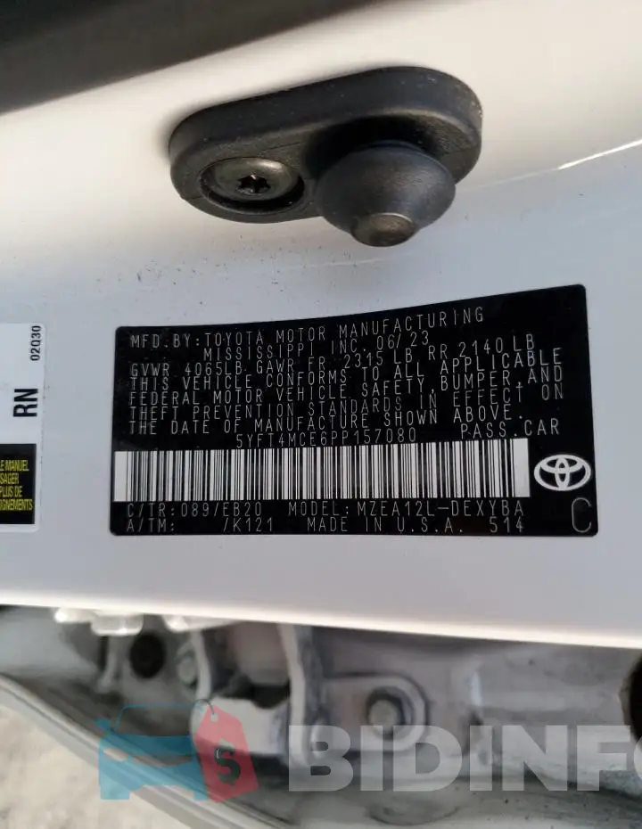 5YFT4MCE6PP157080 Photo# 12