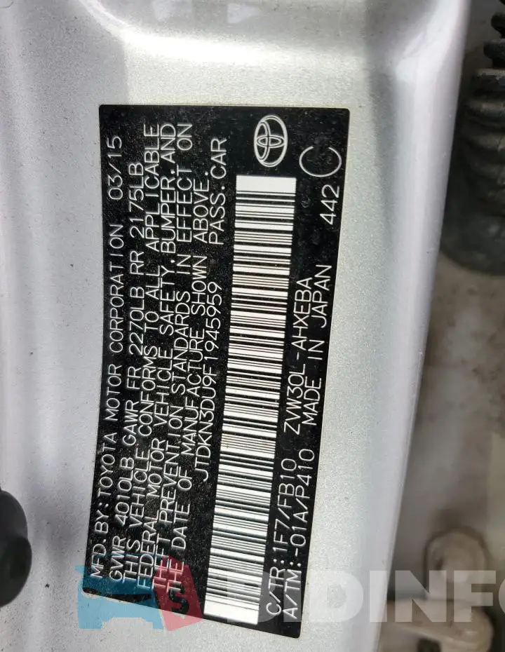 JTDKN3DU9F1945959 Photo# 12