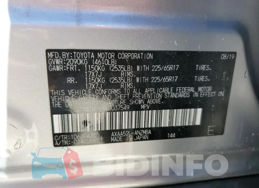 JTMW1RFVXKD037549 Photo# 14