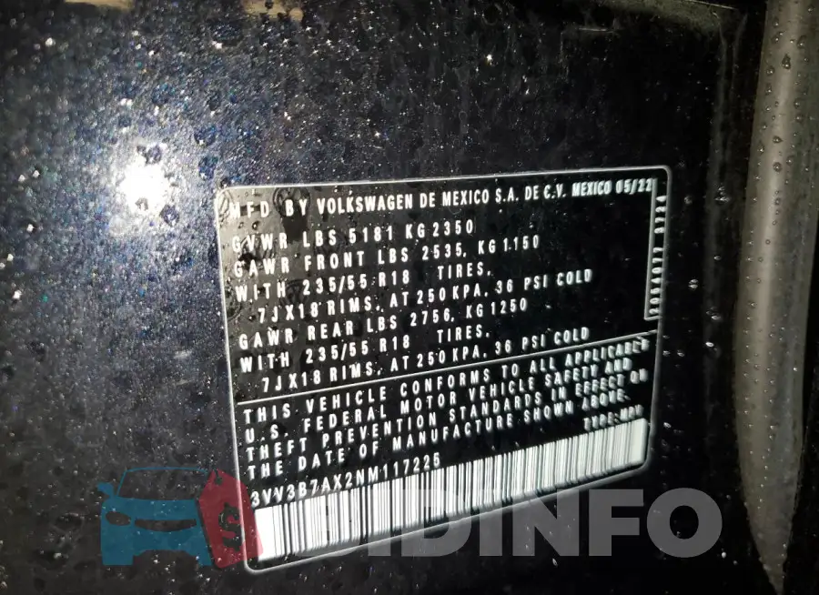 3VV3B7AX2NM117225 Photo# 12