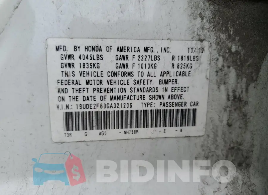 19UDE2F80GA021206 Photo# 13