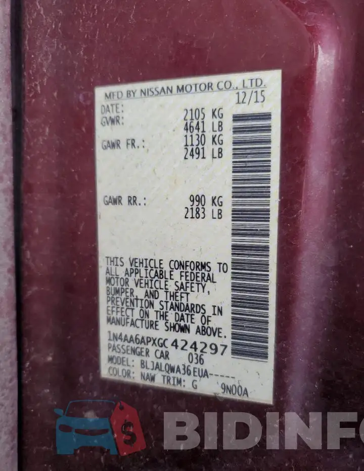 1N4AA6APXGC424297 Photo# 12