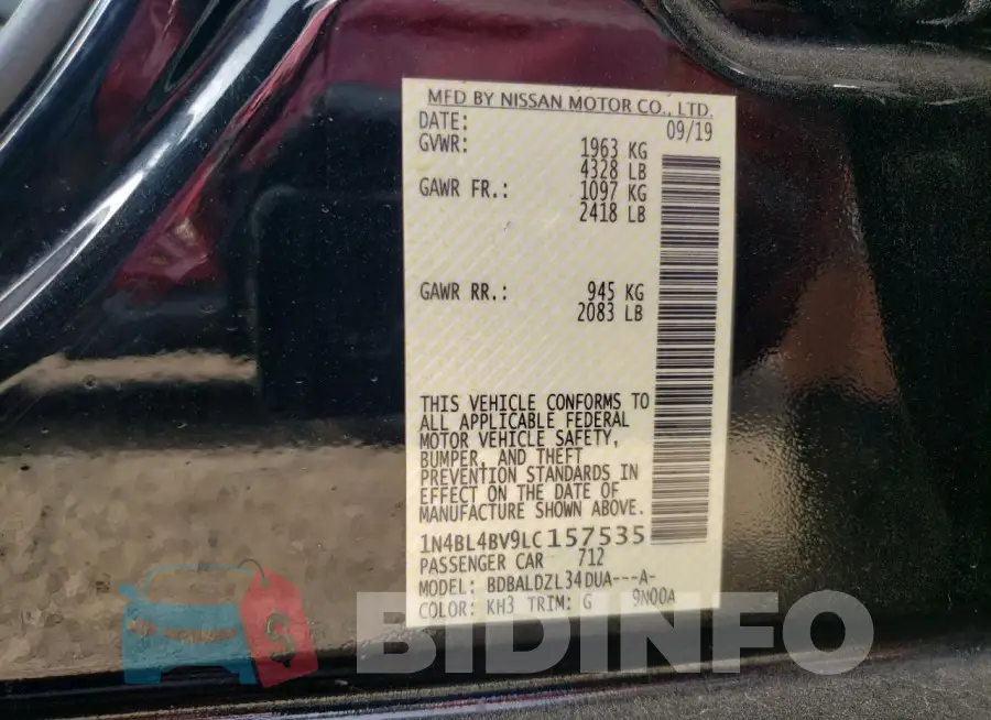 1N4BL4BV9LC157535 Photo# 13