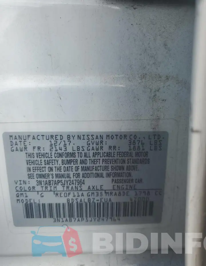 3N1AB7AP5JY247964 Photo# 12