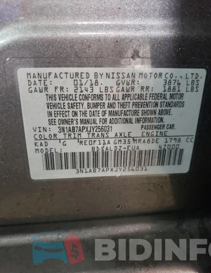 3N1AB7APXJY256031 Photo# 12