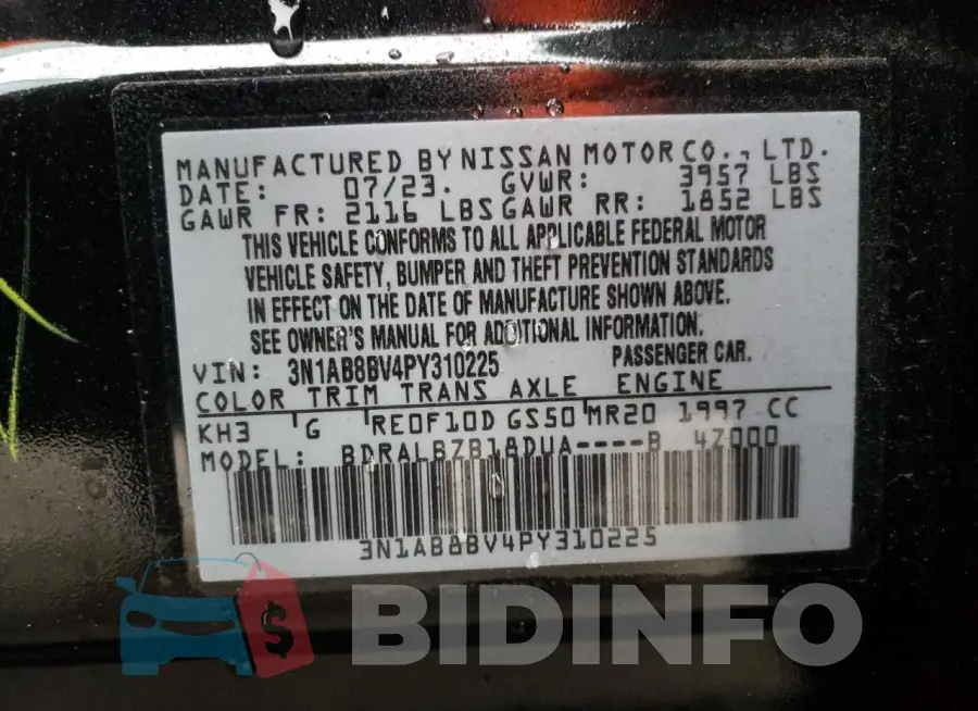 3N1AB8BV4PY310225 Photo# 12