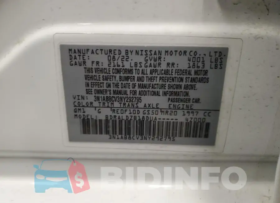 3N1AB8CV3NY292795 Photo# 12