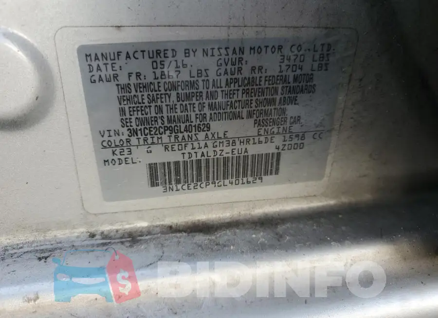3N1CE2CP9GL401629 Photo# 13