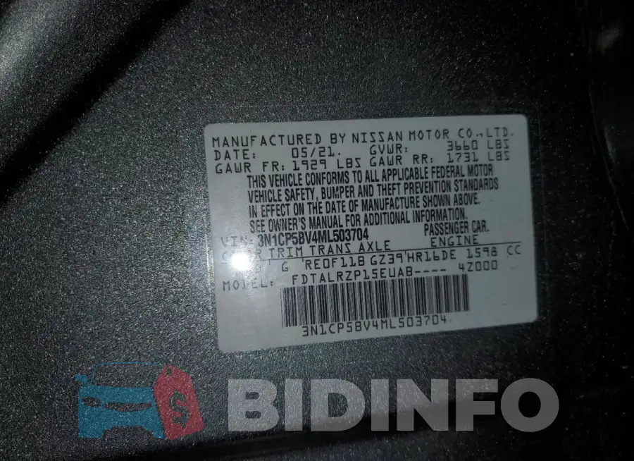 3N1CP5BV4ML503704 Photo# 13