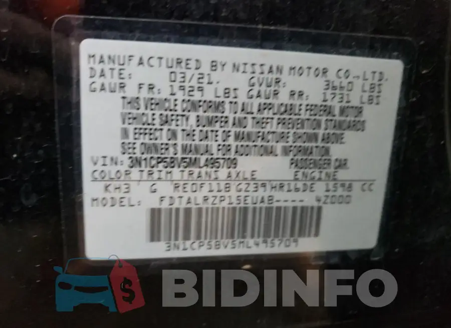 3N1CP5BV5ML495709 Photo# 12