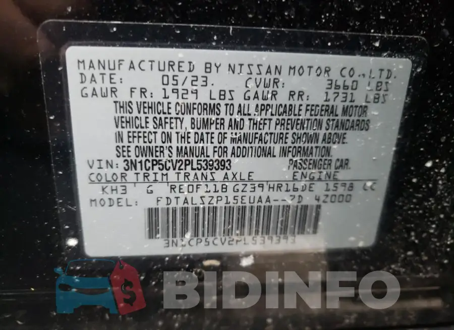 3N1CP5CV2PL539393 Photo# 14